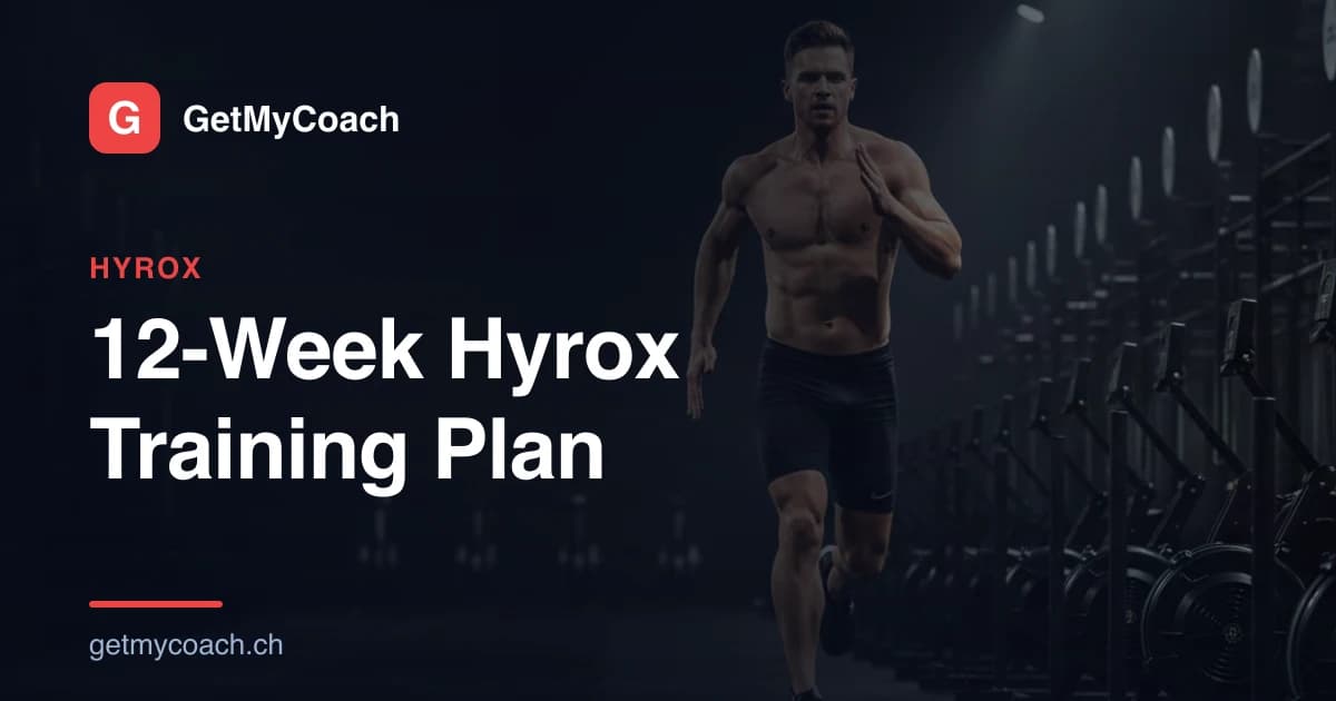 GetMyCoach cover graphic for the 12-week Hyrox training plan for beginners.