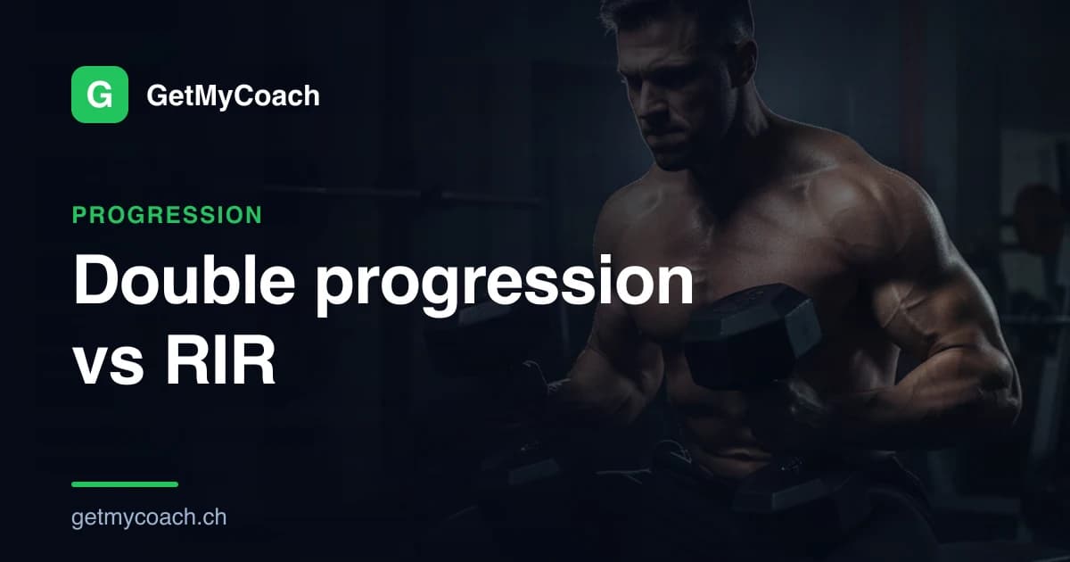 GetMyCoach cover graphic for the article comparing double progression and RIR.