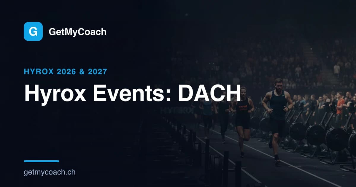 GetMyCoach cover graphic for the guide to Hyrox 2026 and 2027 events across Germany, Austria and Switzerland.