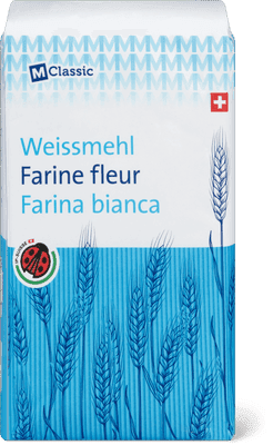 A pack of M-Classic IP-SUISSE white flour from Migros.